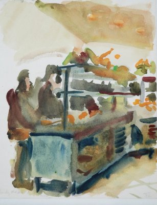 Self service 3, aquarelle, 26 x 32 cm