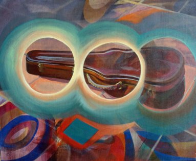 Nature morte contemporain - L'étuie, huile sur toile